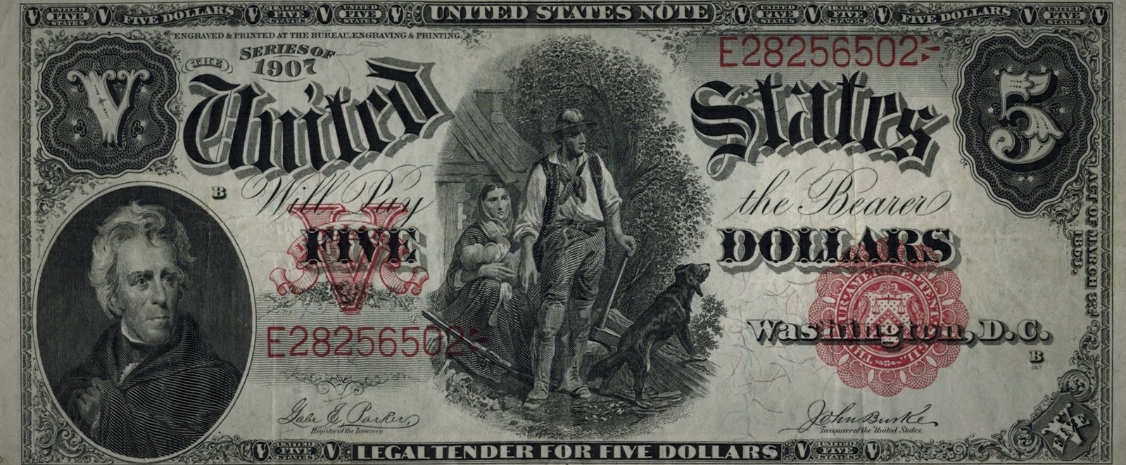 Billete de dólar estadounidense grabado